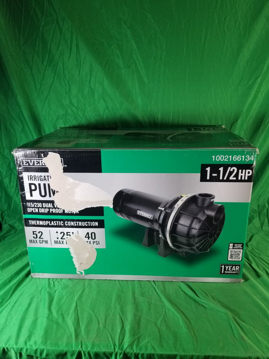Everbilt Lawn Irrigation Pump Plastic 1-1/2HP HDLS15P NEW Small Dent See Picture