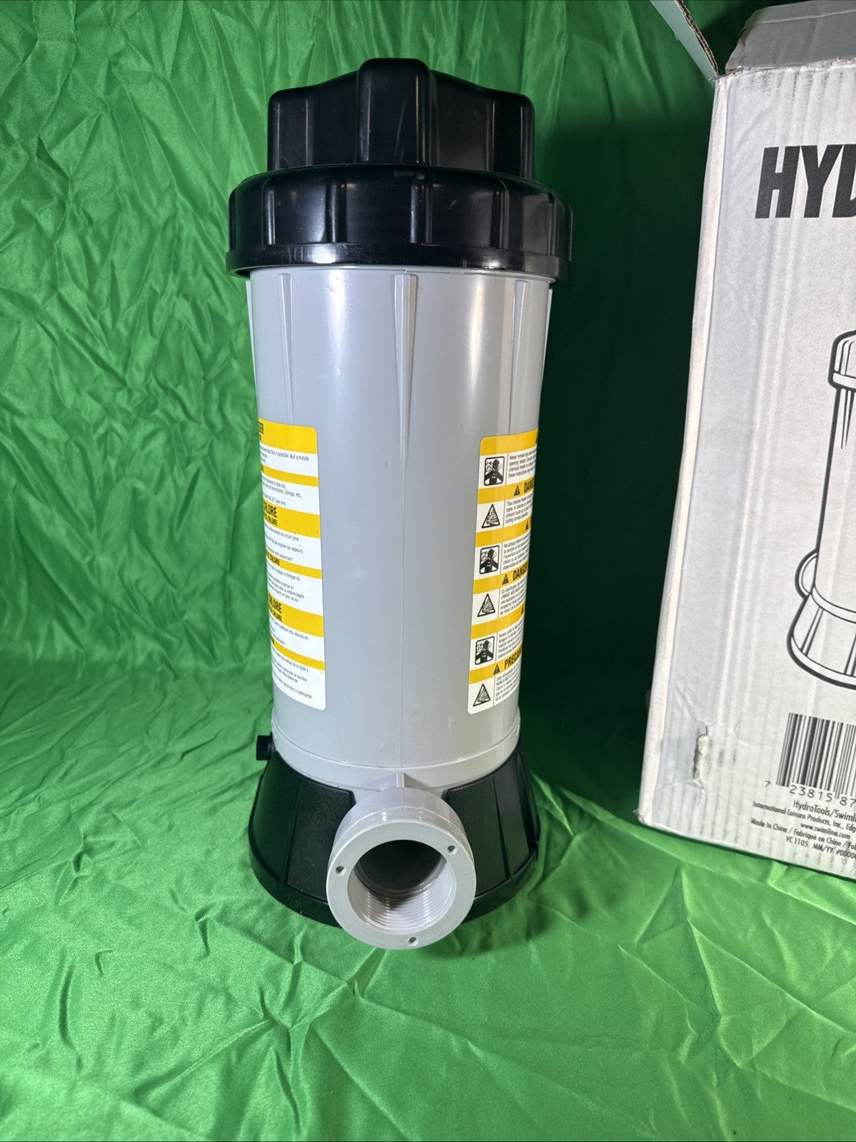 Rx Clear Inground In-line Swimming Pool Chlorinator Chemical Feeder-Holds 9 lbs