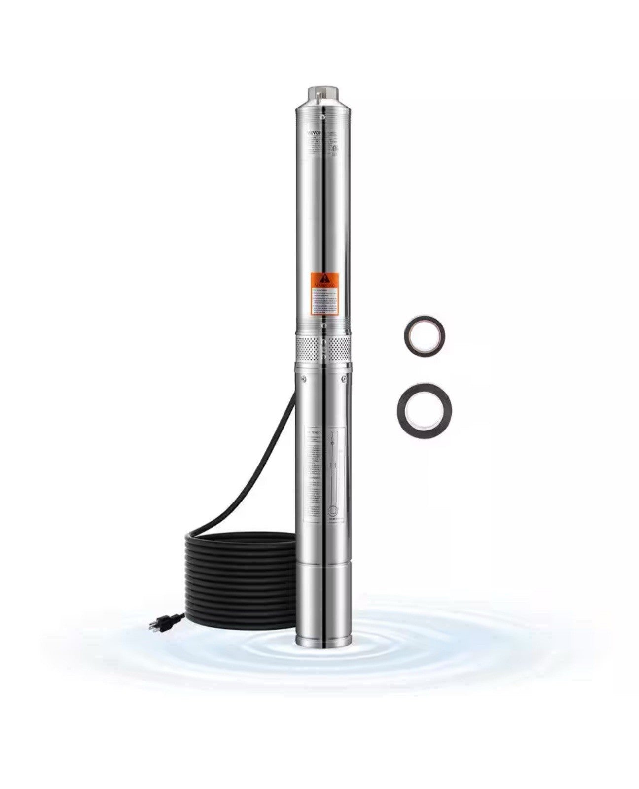 VEVOR Deep Well Pump 1.5HP 31.7 GPM 267FT head 32 FT cord stainless steel