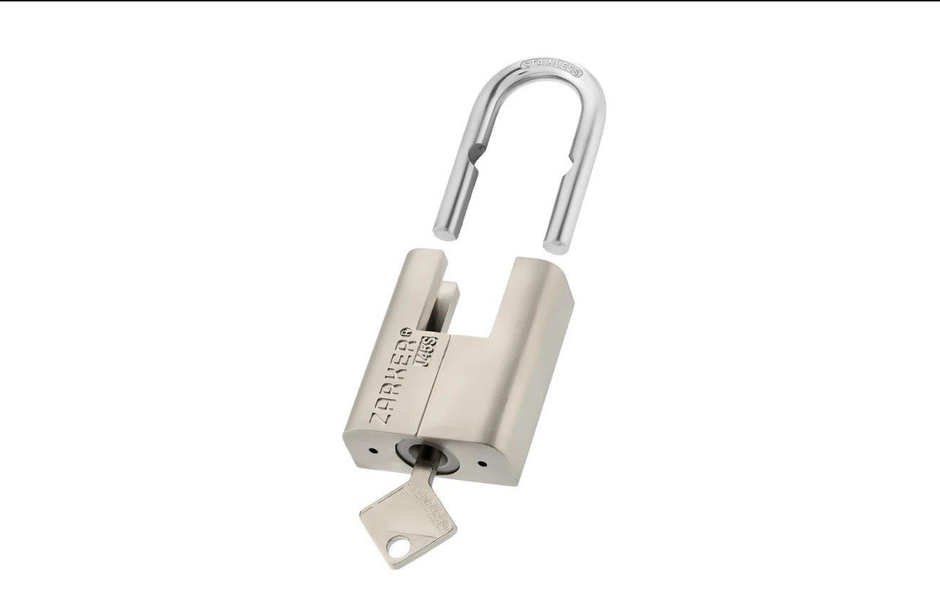 Zarker J45S keyed Padlock, Heavy Duty Stainless Steel Shackle Lock, 3 Keys, W...