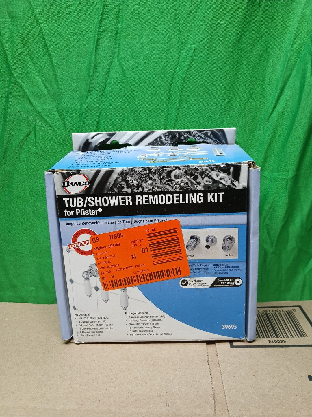 Danco Tub/Shower Remodeling Kit for Pfister - Porcelain Lever 39695