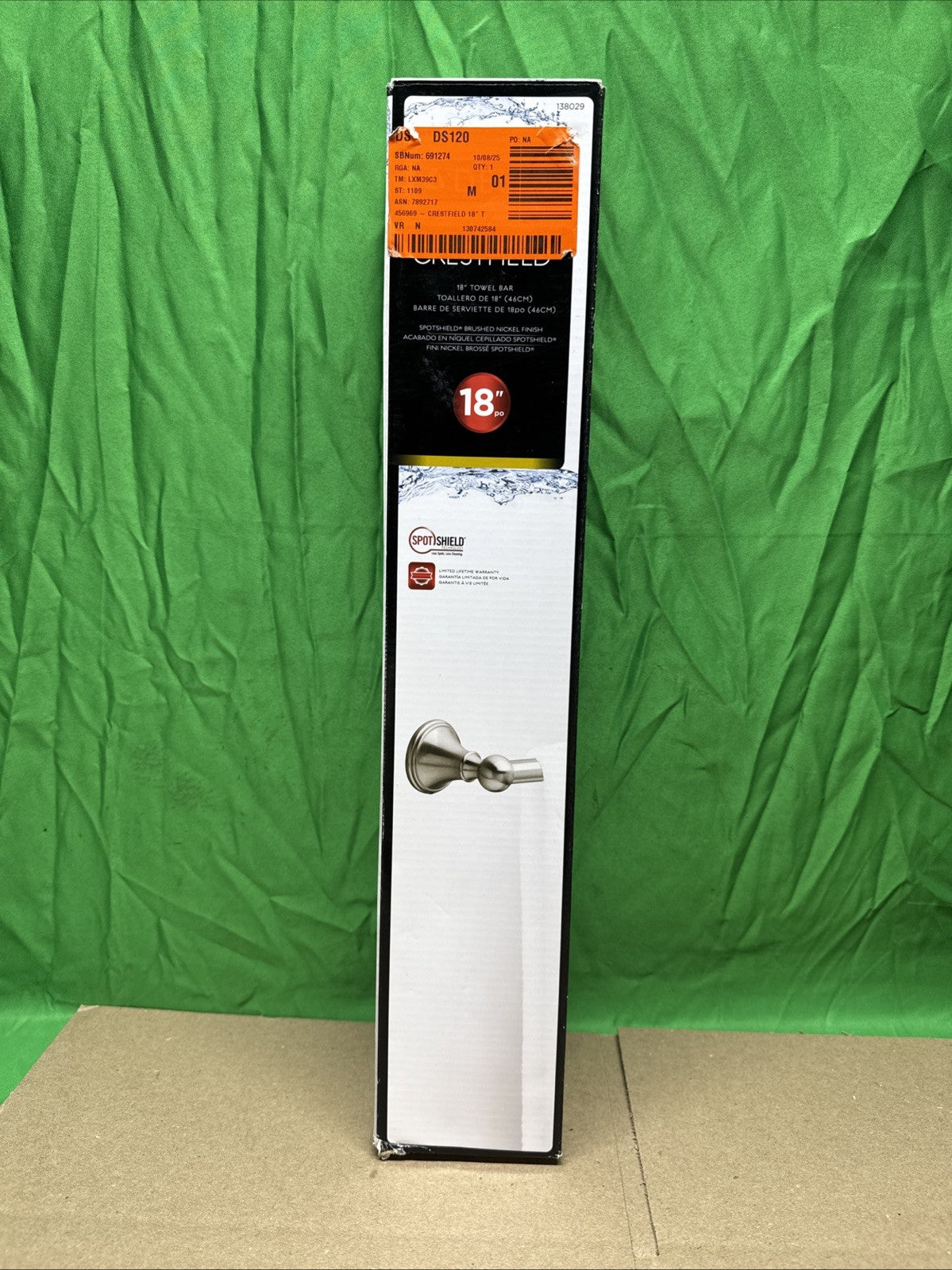 Delta Crestfield 18 in. Bathroom Towel Bar Spotshield Brushed Nickel 138029