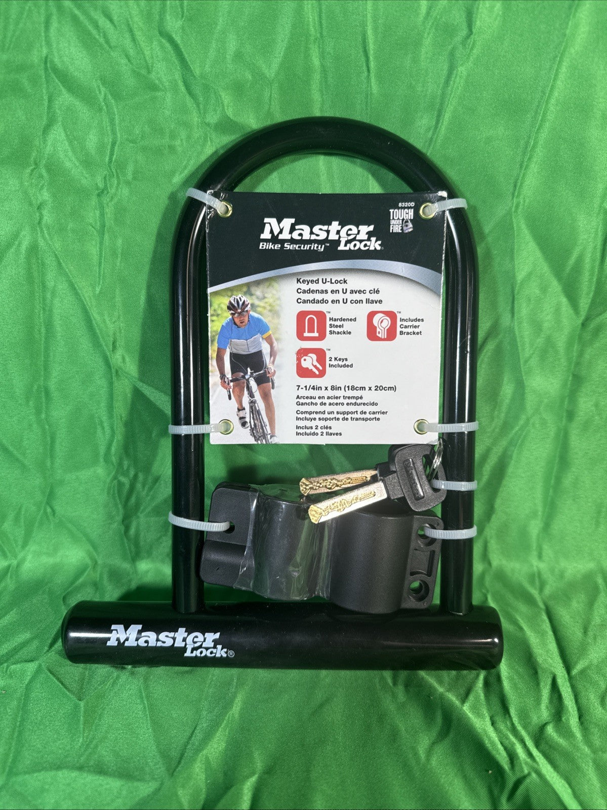 Master Lock Bicycle Security Hardened Steel U-Lock + Carrier Bracket Black New