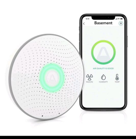 Airthings 2950 Wave Radon Detector with Humidity & Temp Sensor, Battery Free App