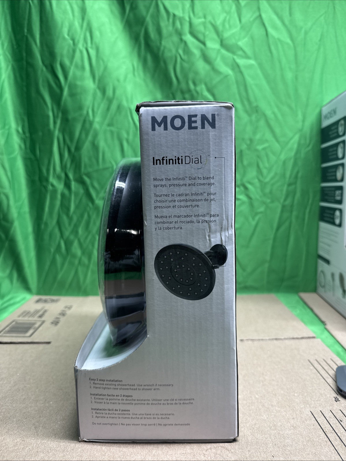 Moen 220R6EPBL Round Rain Shower 6-Inch Diameter Spray Head, Matte Black Finish