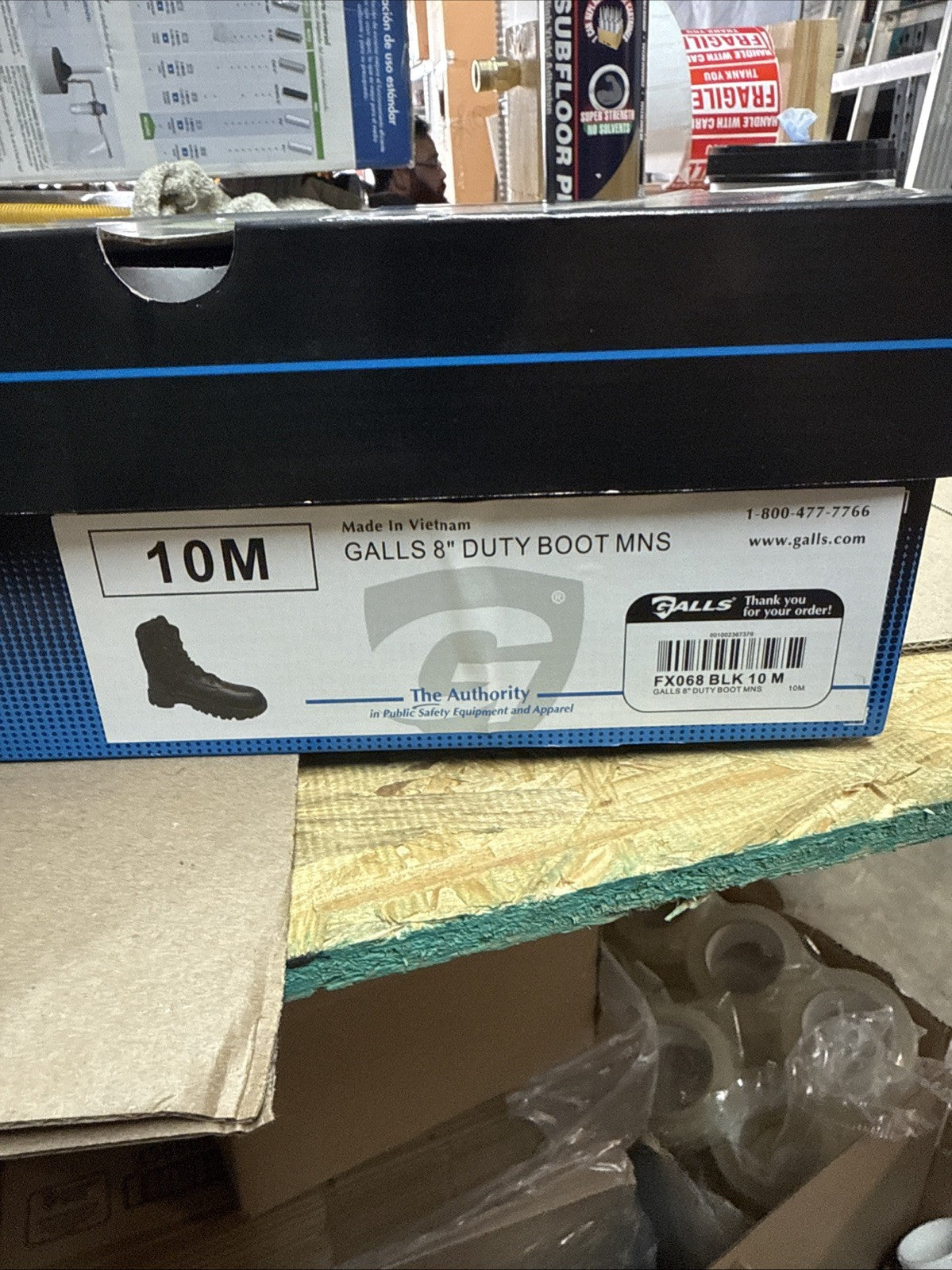 Galls 8" Duty Work Boots Men's Sz 10M Black Leather Soft Toe Tactical Lace Up