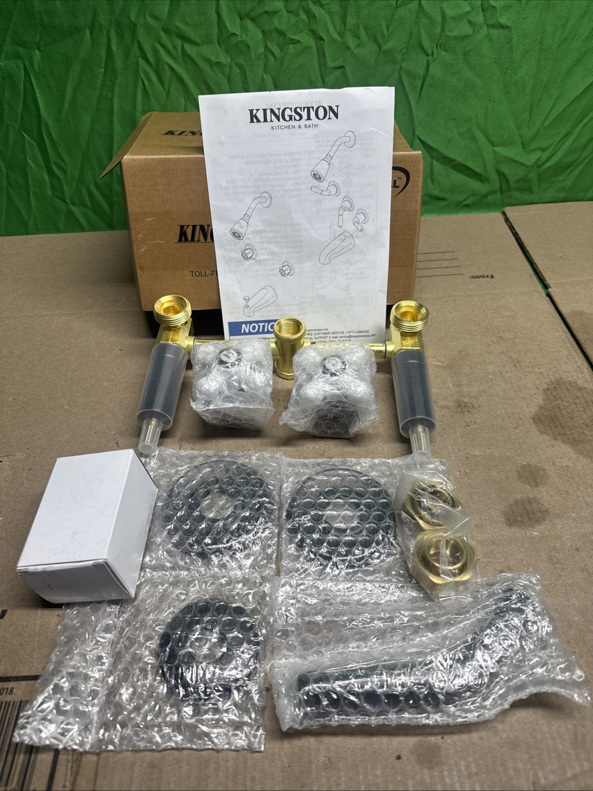 Kingston Brass KB245PX Magellan Tub and Shower Faucet Porcelain Cross Handles