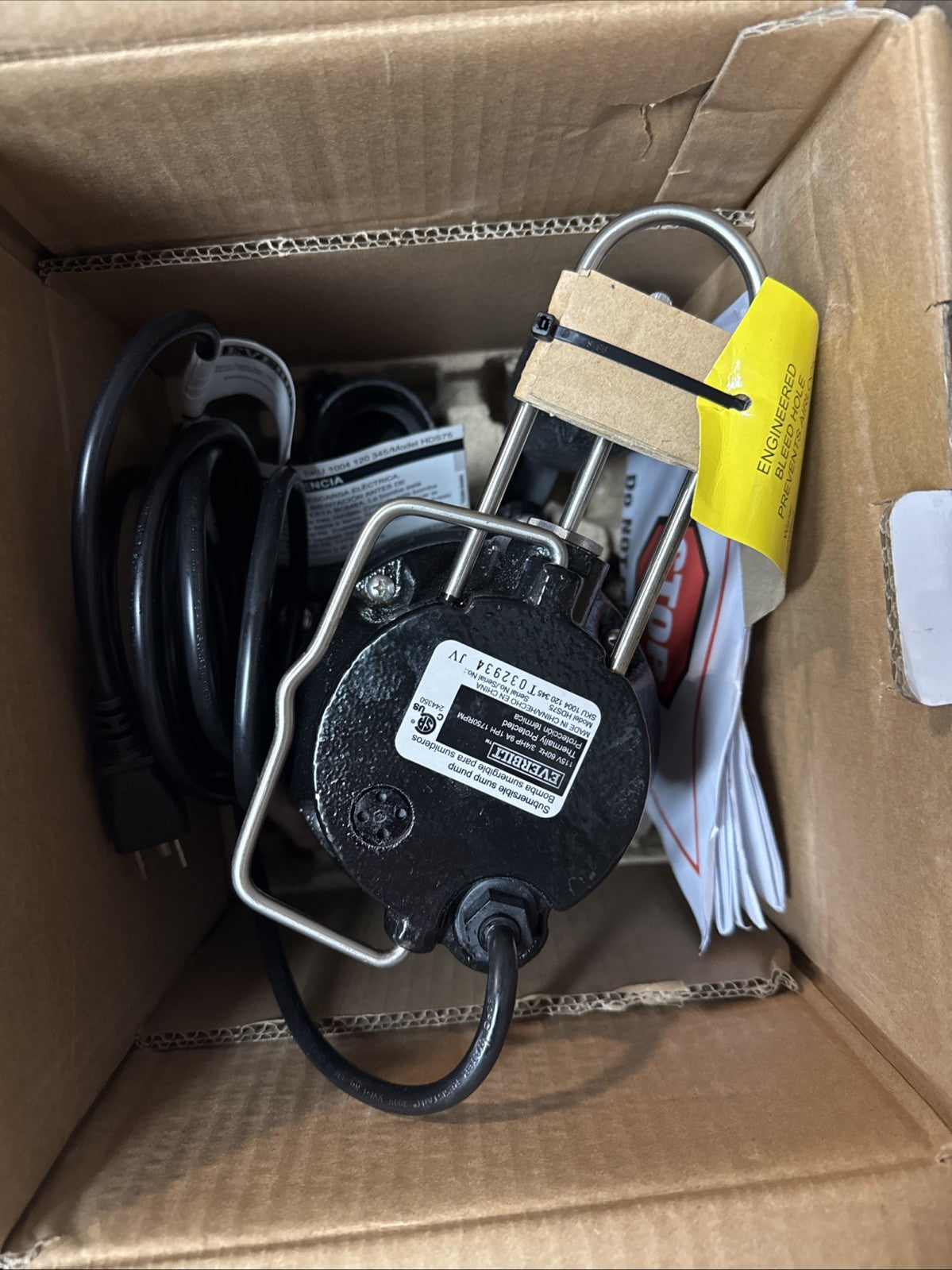 Everbilt 3/4HP Cast-Iron Pro-Grade Submersible Sump Pump 1004 120 345 HDS75