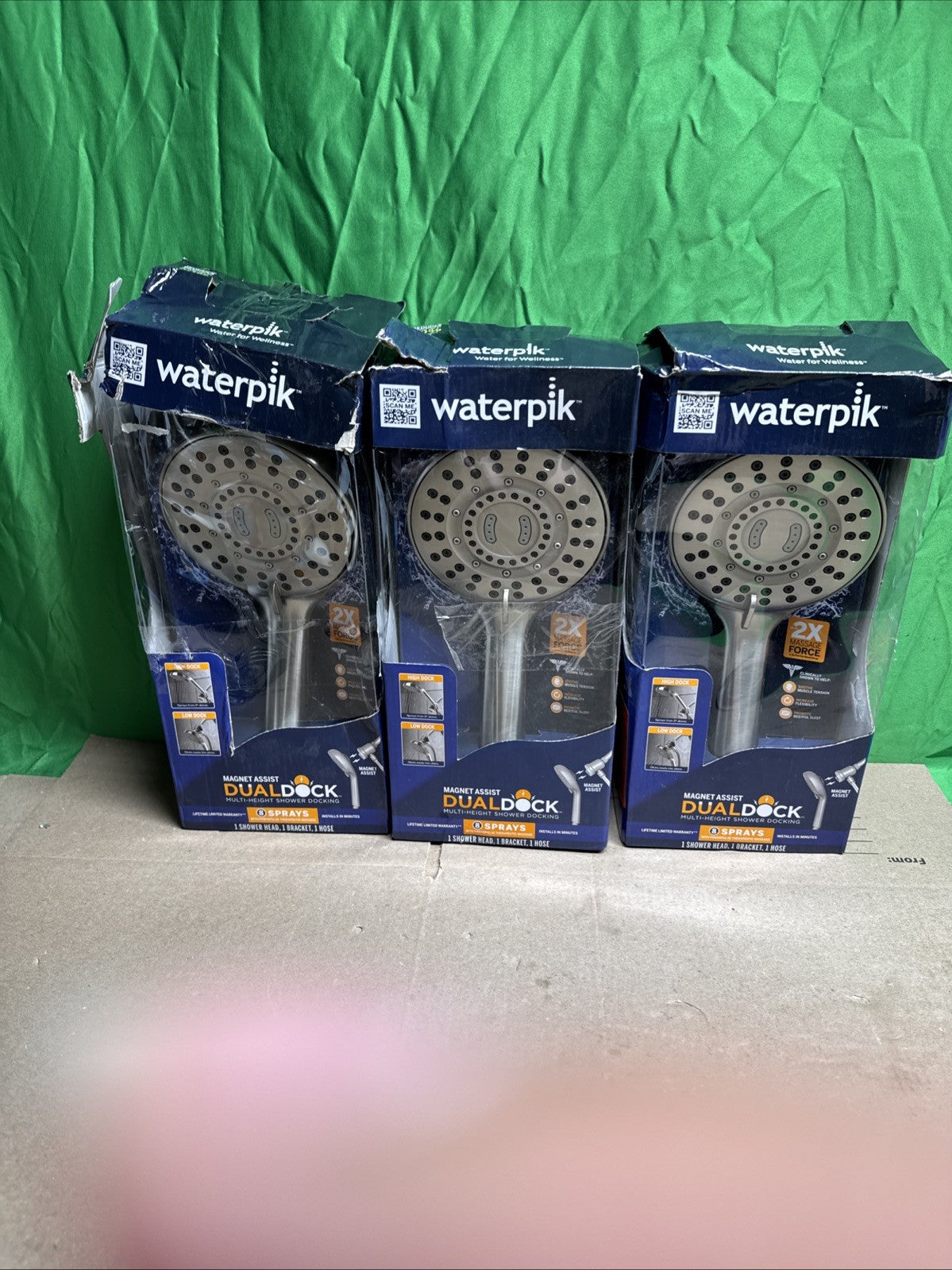 Waterpik 8-Spray Wall Mount Magnet Assist Multi Height Handheld Shower Head