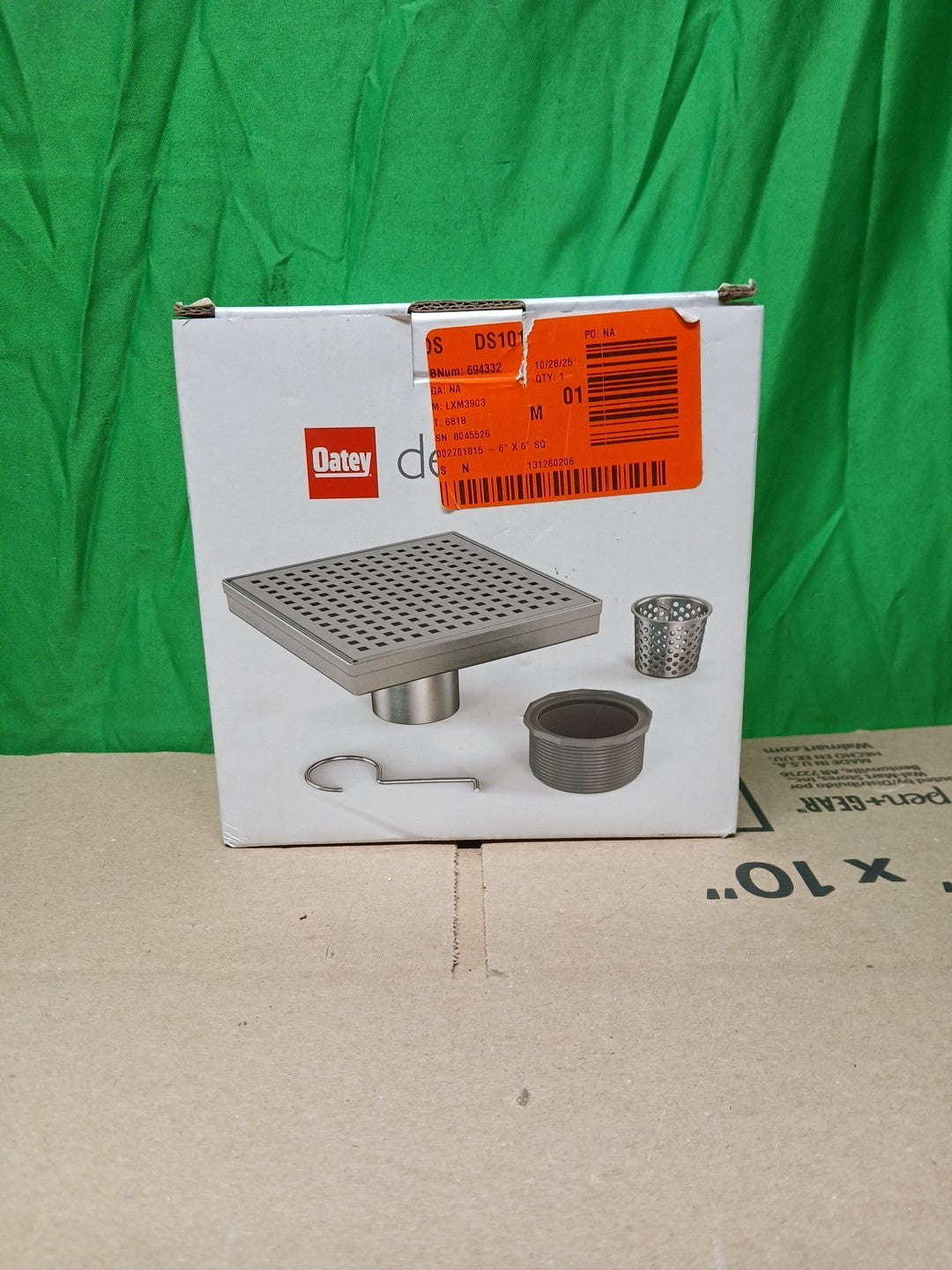 Oatey 6 in. x 6 in. Square Drain Shower Grate in Stainless Steel Square