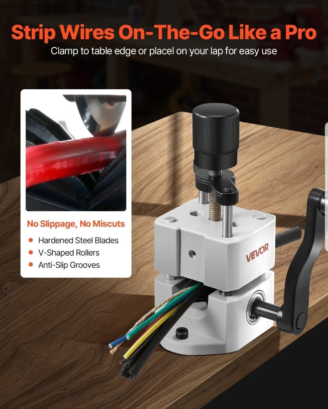 VEVOR Manual Wire Stripper Stripping Machine 0.06-1 in Hand or Drill Portable