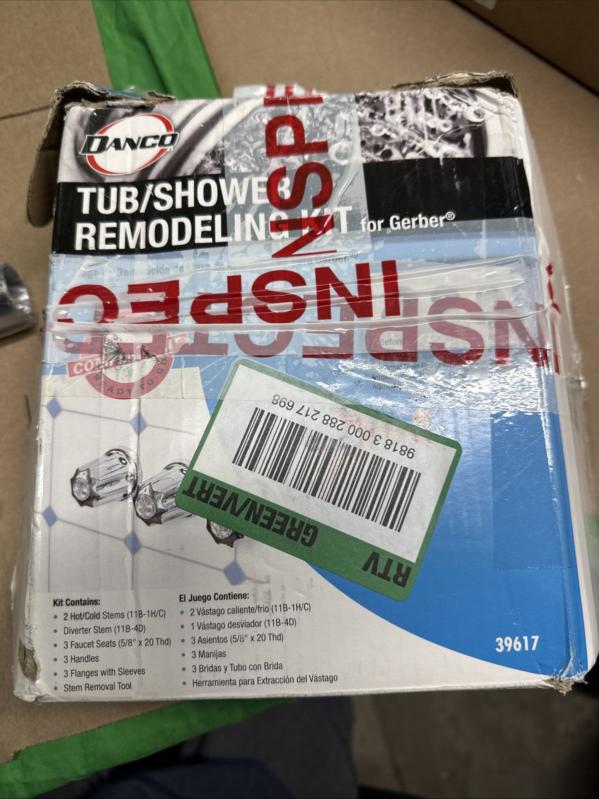 Gerber Tub/Shower 3-Handle Remodeling Kit in Chrome NEW OPEN BOX.