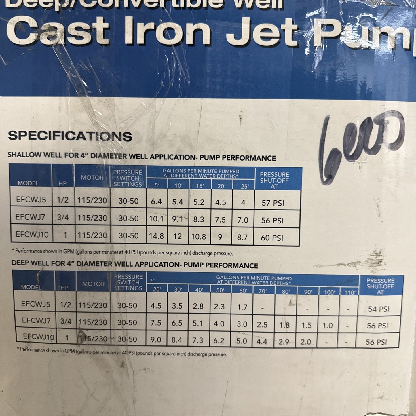 ECO FLO 1 HP Convertible Deep Well Jet Pump EFCWJ10