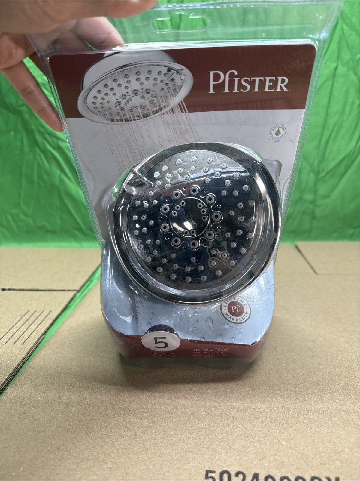 Pfister Universal 5-Spray Wall Mount Shower Head Polished Chrome 015-WS2-TD2C