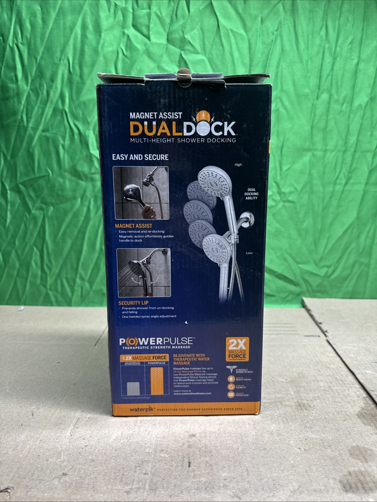 Waterpik 8-Spray Wall Mount Magnet Multi Height Handheld Shower Head 1.8 GPM