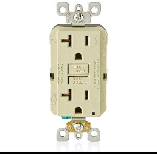 Leviton Ivory GFNT-I Self-Test Smartlockpro Slim GFCI Receptacle Lot of 2