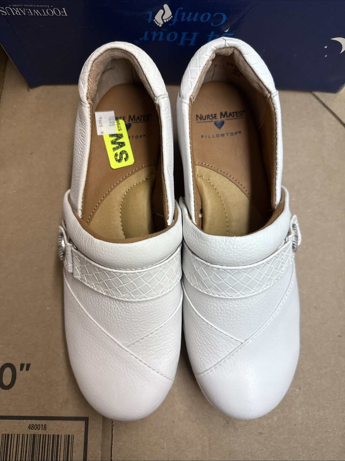 Women’s Nurse Mates Kris pillowTop lightweight Clog 8.5W White Leather