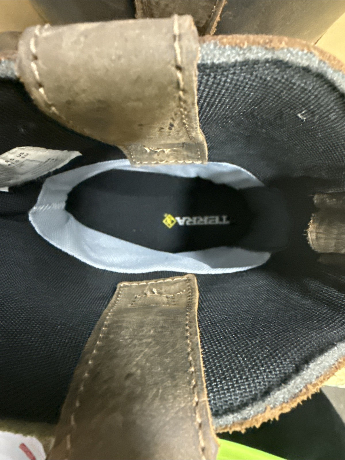 Terra Harrier Leather Work Boots Brown Composite Safety Toe Men's Size 8.5