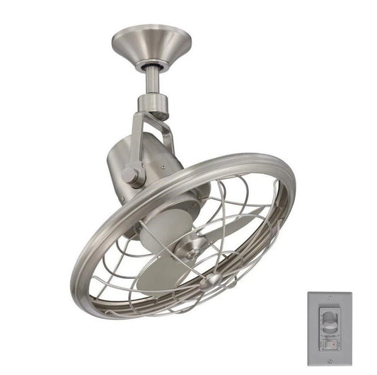 Home Decorators Bentley II 18 in Outdoor Oscillating Ceiling Fan Brushed Nickel