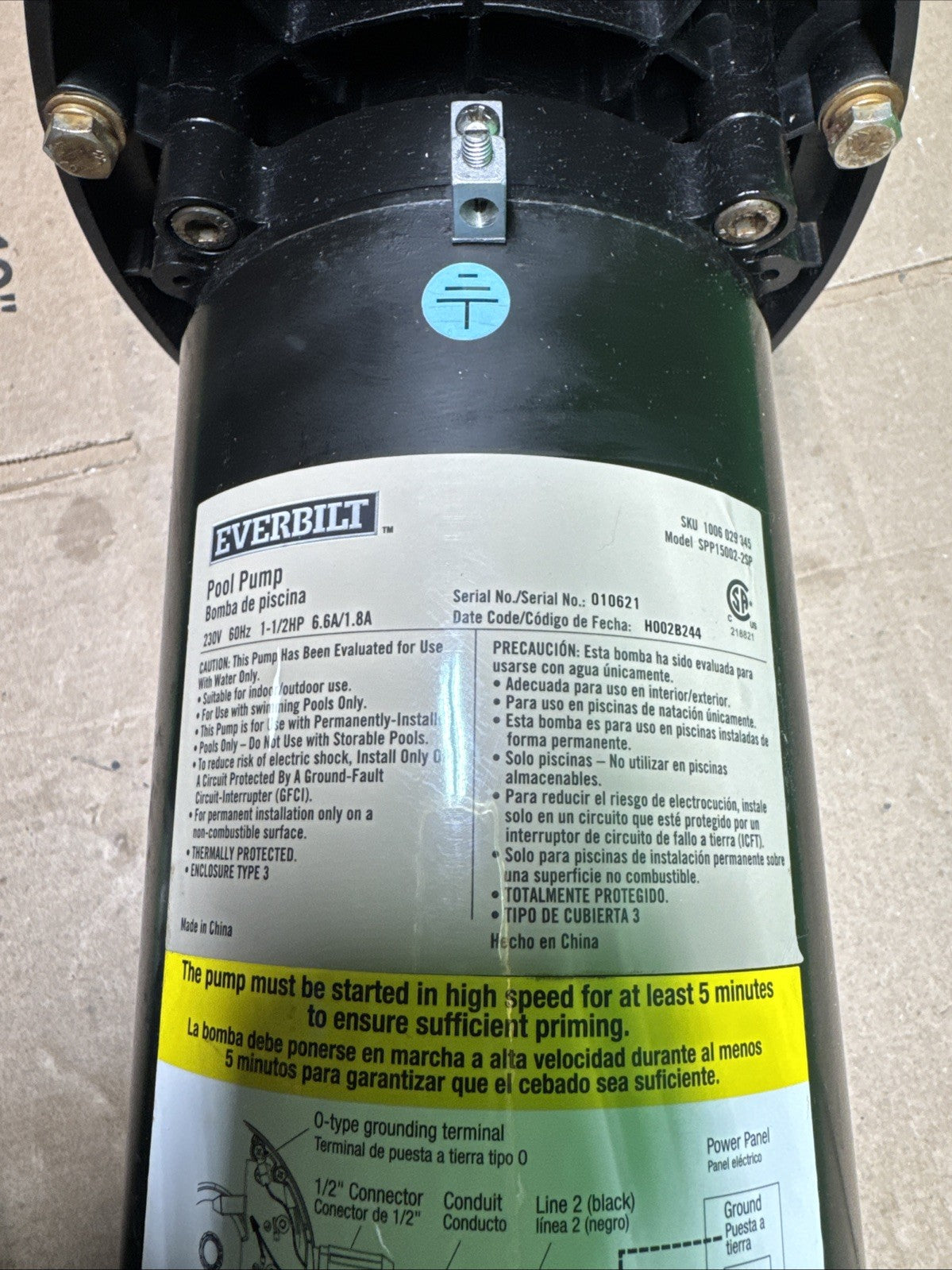 Everbilt 1.5 HP 2-Speed Pool Pump 230-Volt SPP15002-2SP