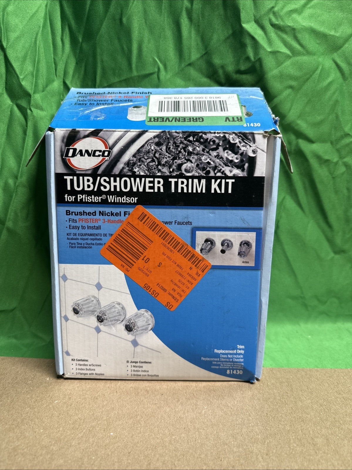 Danco 81430 Pfister Windsor Tub / Shower Trim Kit, Brushed Nickel NEW OPEN BOX