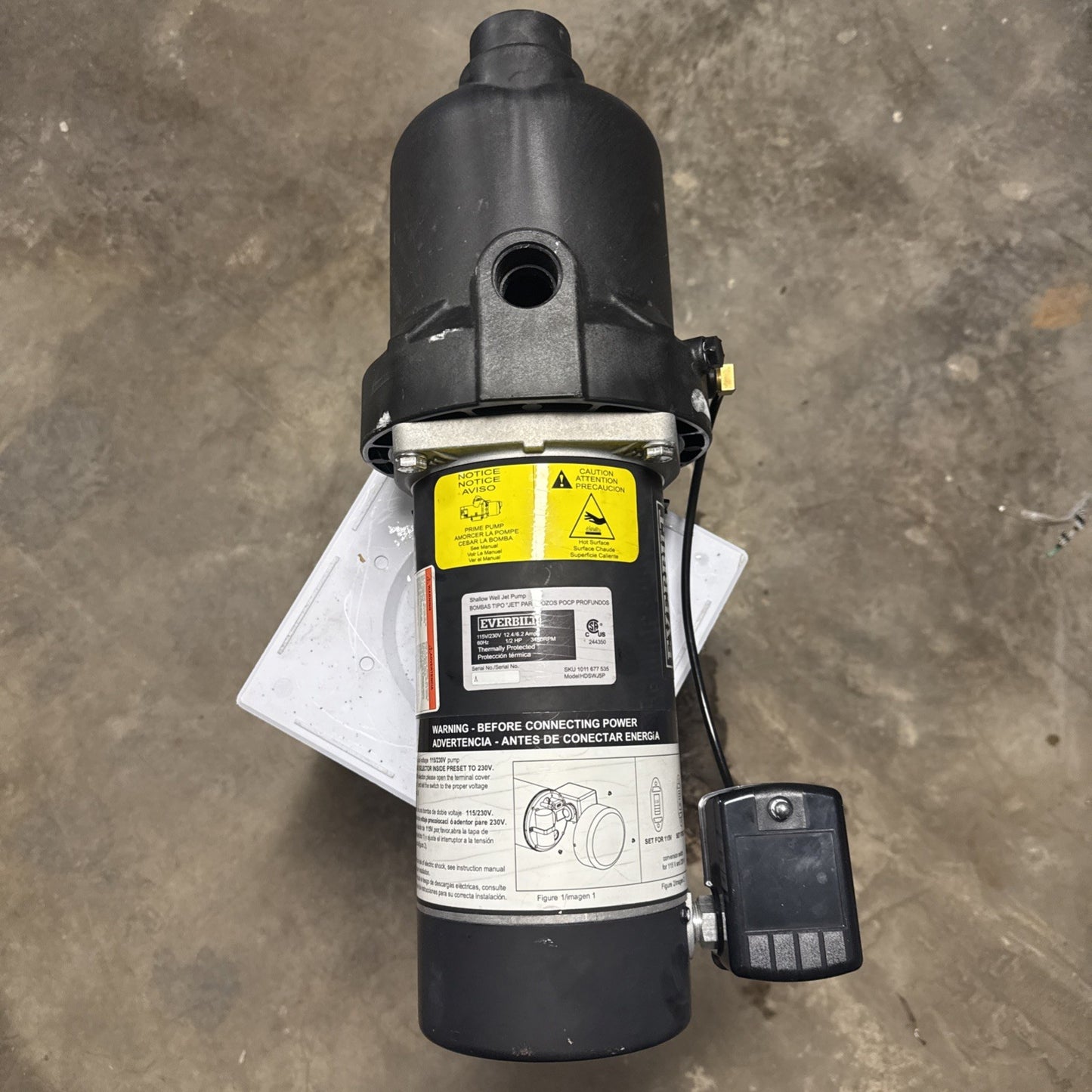 Everbilt 1/2 HP Shallow Well Jet Pump 1011677535 *Read Description