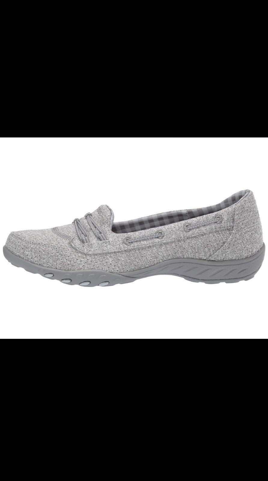 Skechers Breathe Easy - Good Influence Slip-On Shoes  Gray Womens Size 7 .5