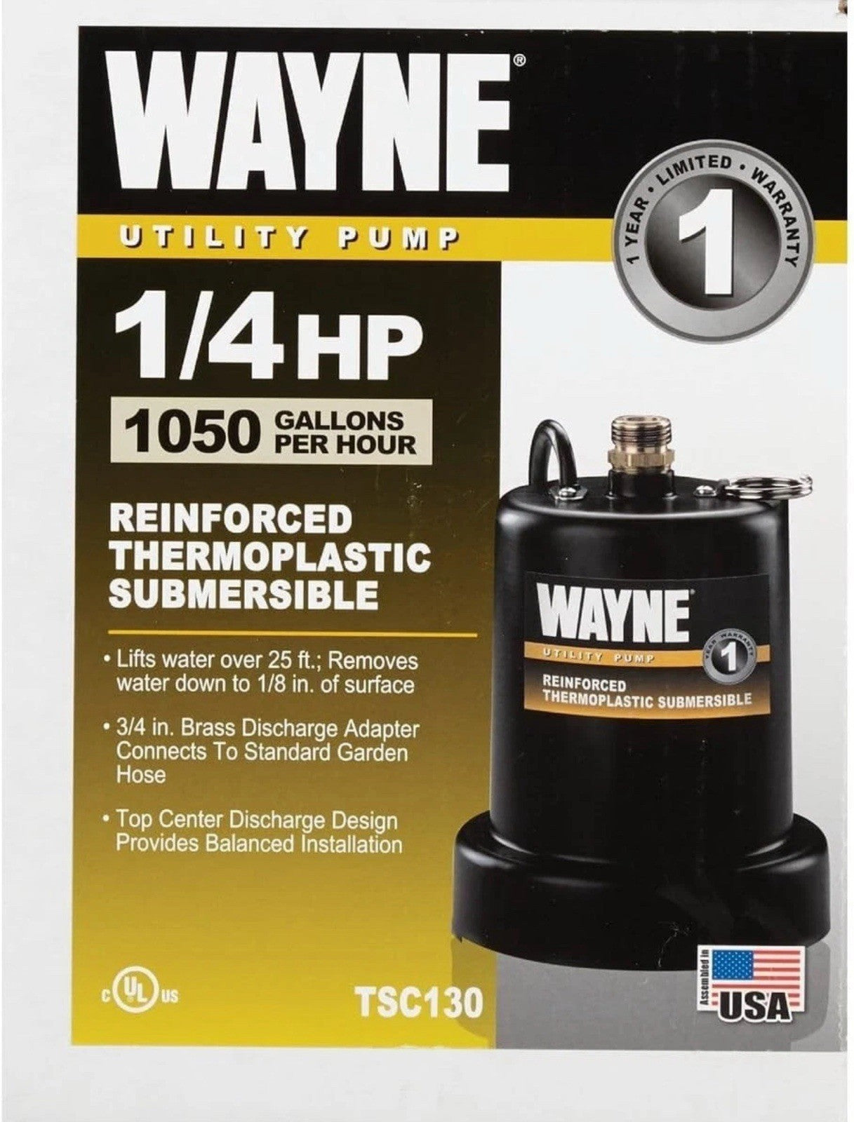 Wayne TSC130 Multi-Use pump 1000 Gallons/Hour Thermoplastic NEW OPEN BOX