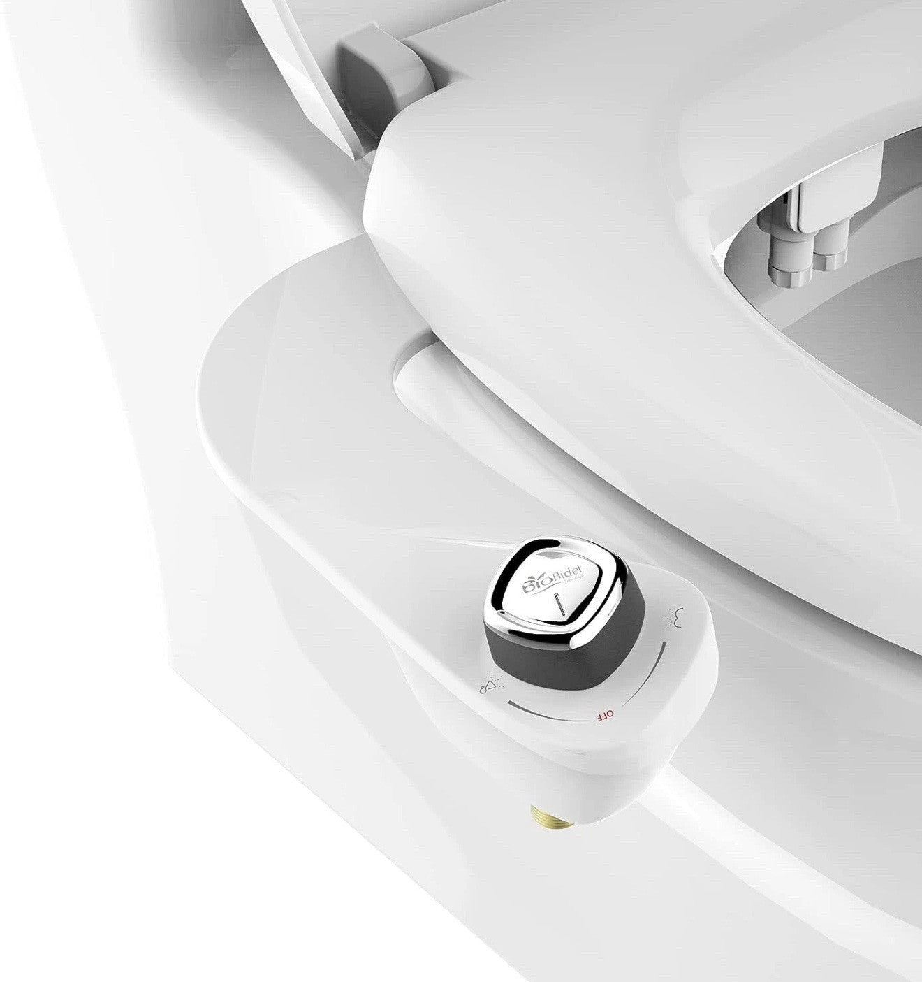 Bio Bidet SlimEdge Bidet Attachment for Toilet, Non Electric Self Cleaning White