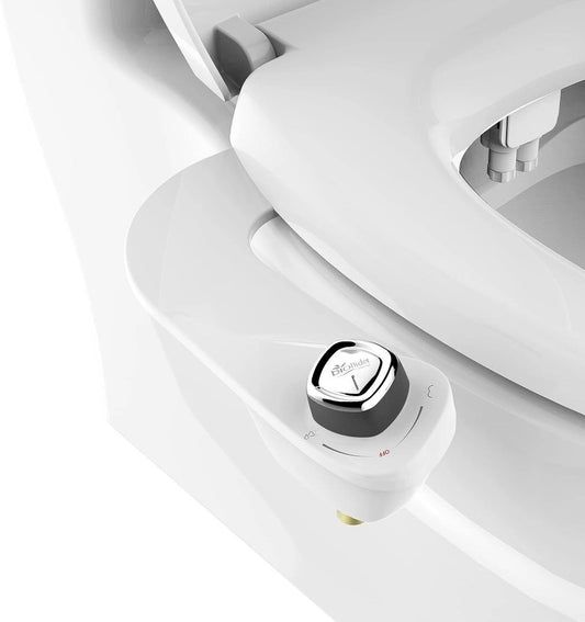 Bio Bidet SlimEdge Bidet Attachment for Toilet, Non Electric Self Cleaning White