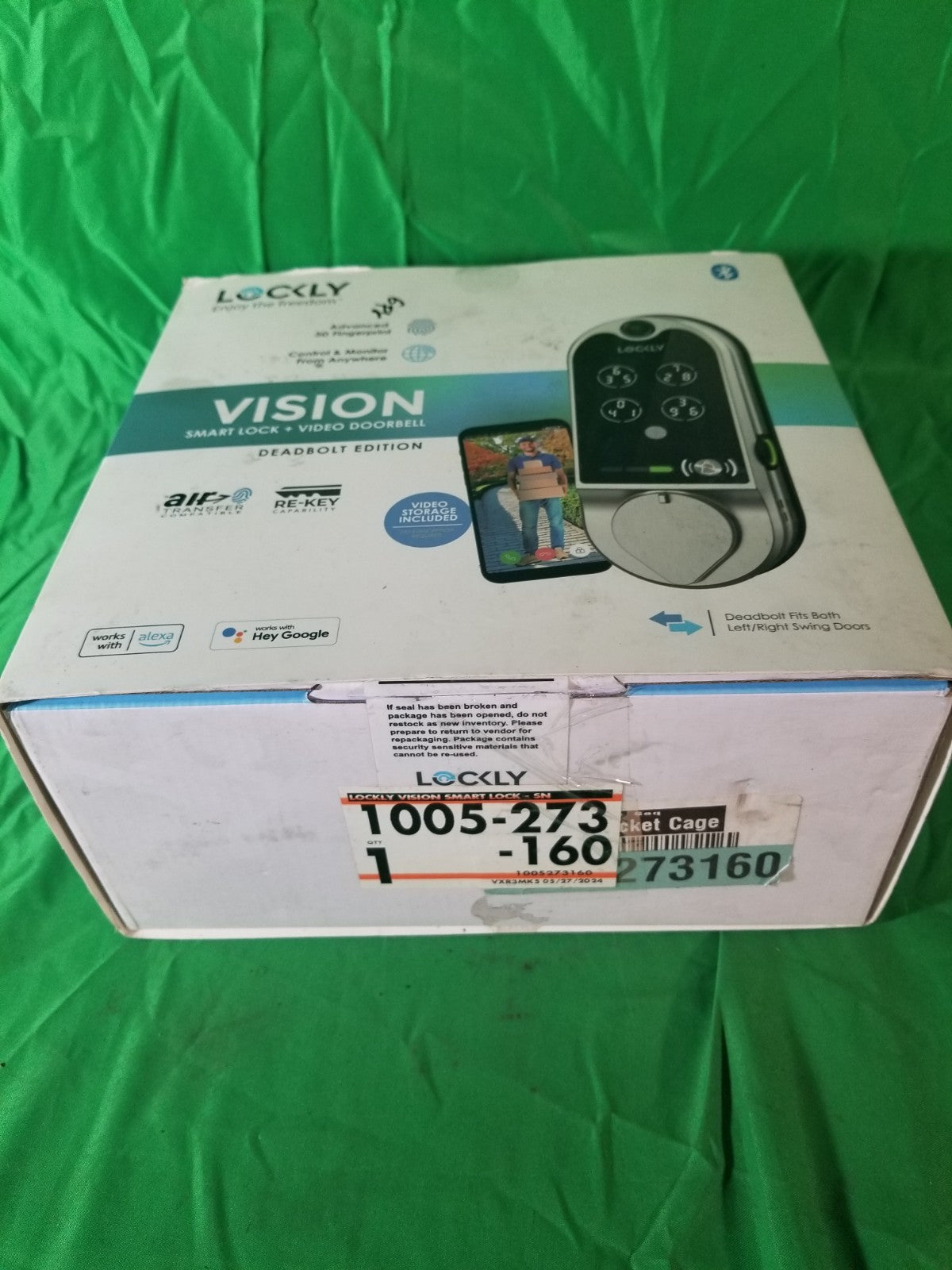 Locky Vision Deadbolt Lock Fingerprint App Video Doorbell Voice Access Code Key