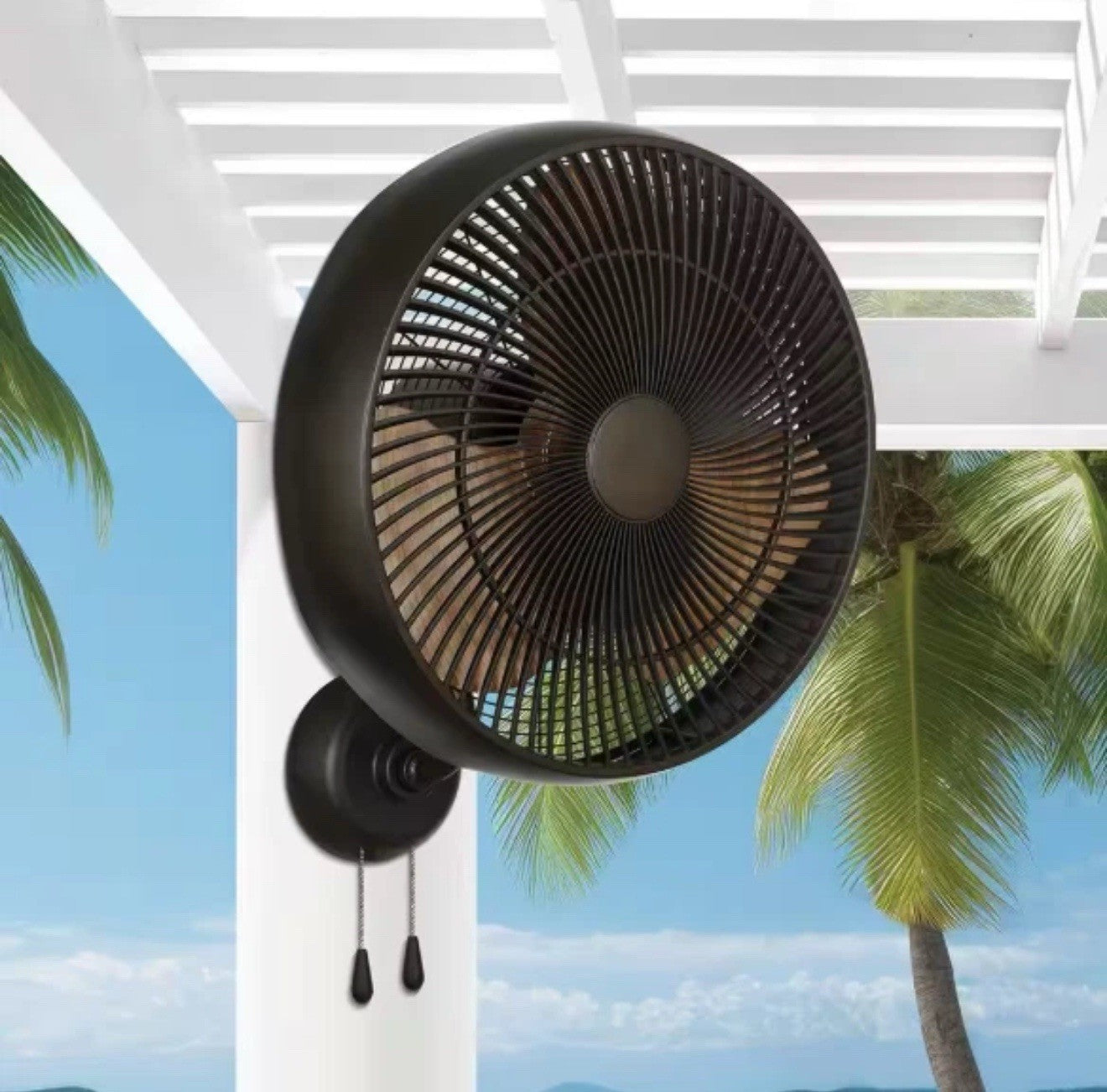 Hampton Bay 18 in. 3 Speed Oscillating High Velocity Flat Bronze Wall Mount Fan