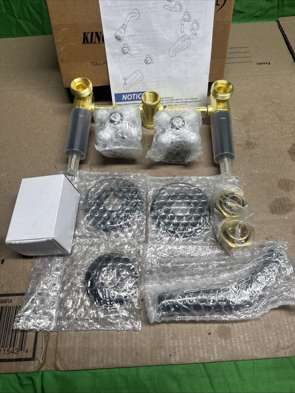 Kingston Brass KB245PX Magellan Tub and Shower Faucet Porcelain Cross Handles