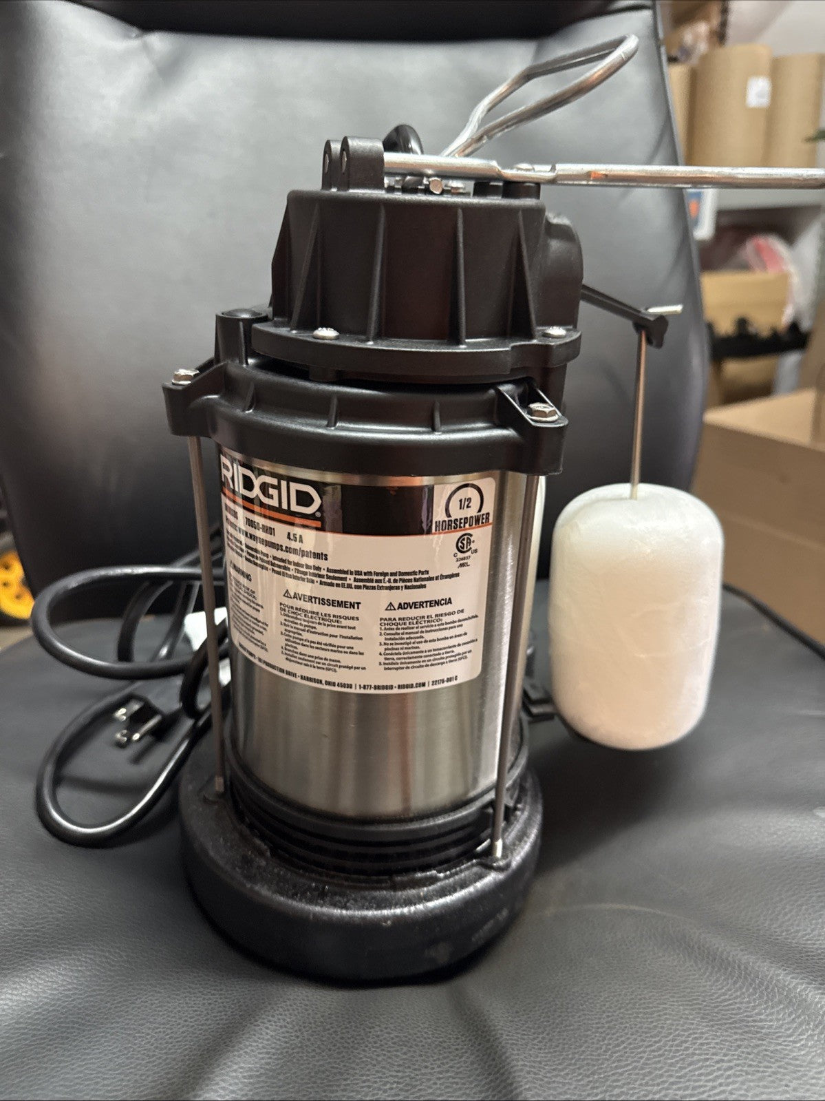 RIDGID 1/2 HP Cast Iron Sump Pump 500RSDS