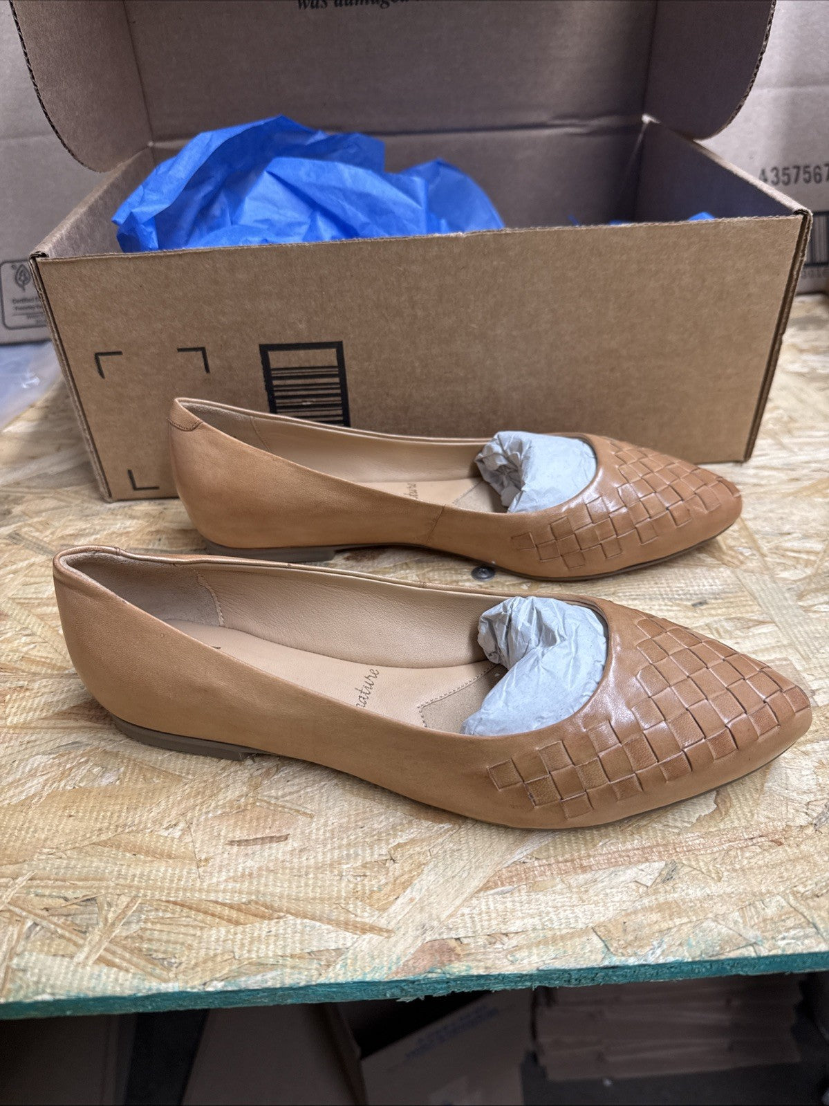 Trotters Women’s Estee Woven Ballet Flat Size 6.5 Tan