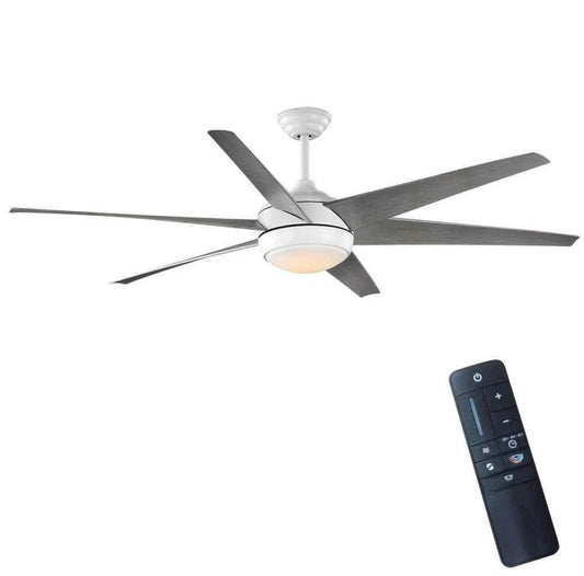 HDC Windward 68 in. White Color Changing LED Matte White Ceiling Fan w/Light Kit