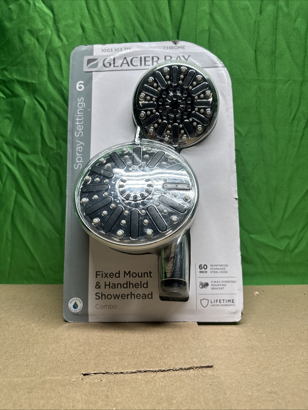 Glacier Bay 6 Spray 5 In. Dual Wall Mount Fixed And Handheld Shower Head 1.8 GMP