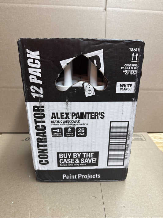 DAP All-Purpose Acrylic Latex Caulk 10.1 oz Waterproof Seal Paintable (12-Pack)