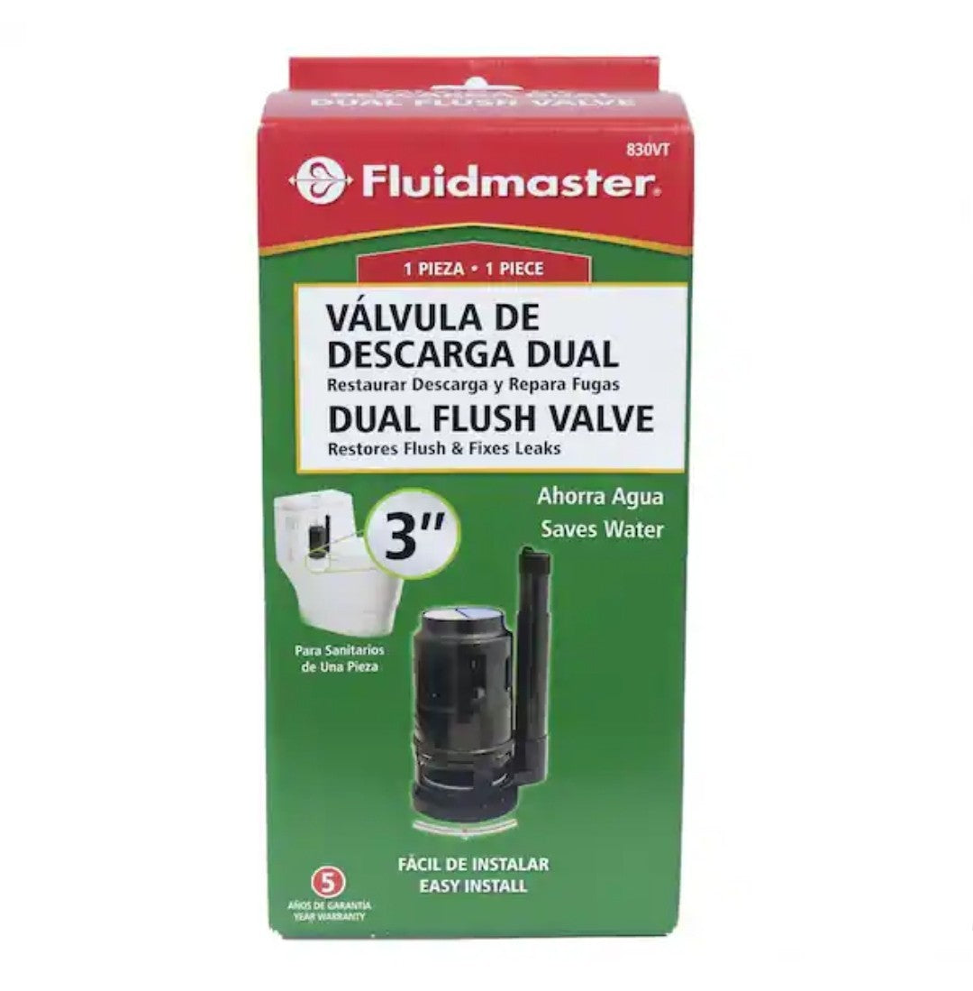 Fluidmaster Replacement 3 in. Dual Flush Valve for Toilets (1-Piece) OPEN BOX