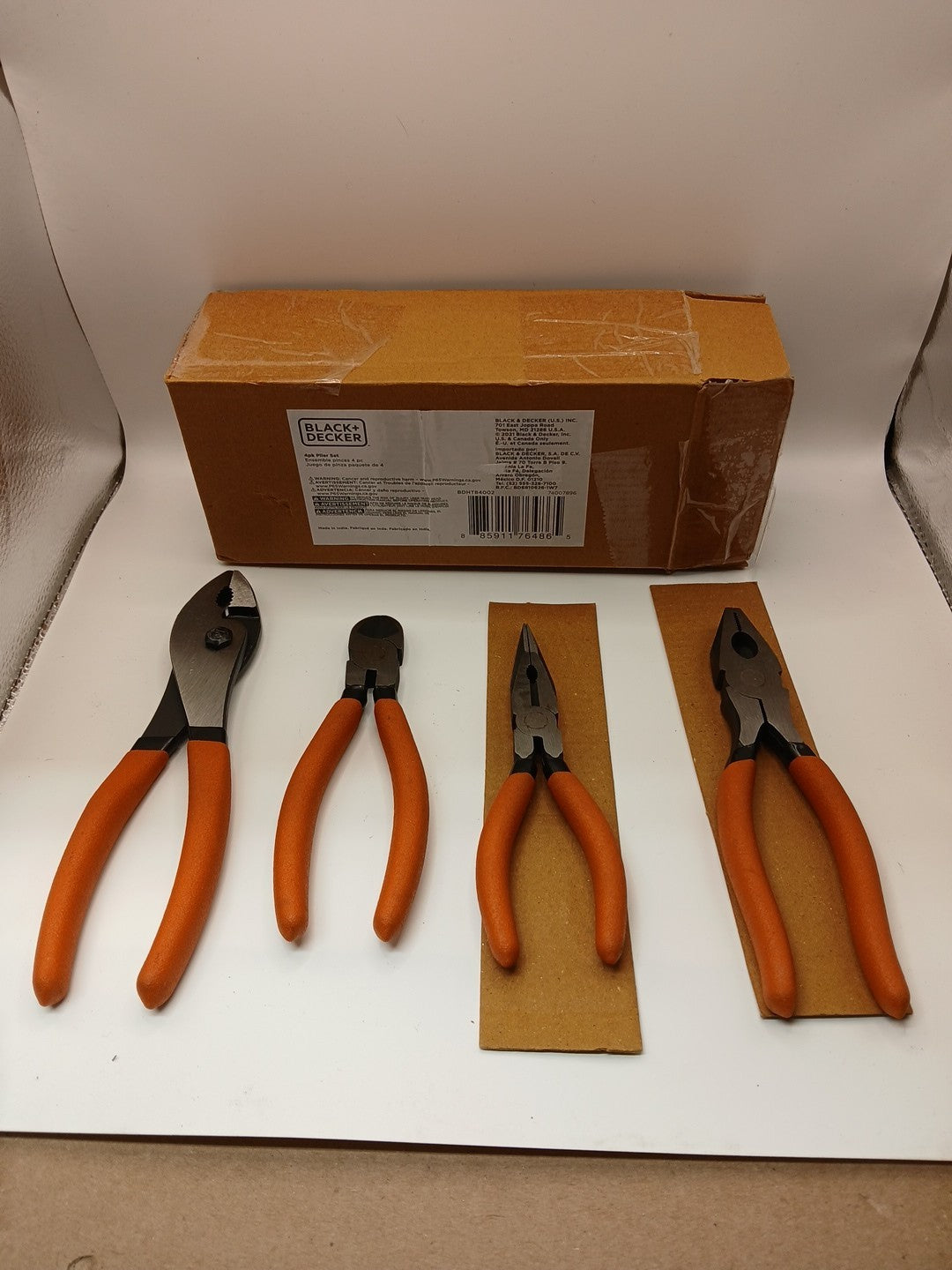 (4 pack) BLACK+DECKER Plier Set,  (BDHT84002)