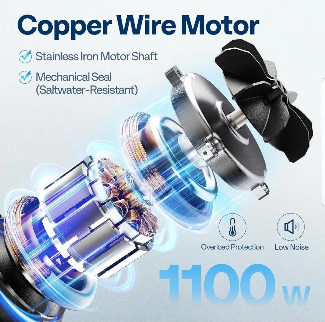 1.5HP 6360GPH Self-Priming Pool Pump with Timer, 115V for In/Above Ground Pools