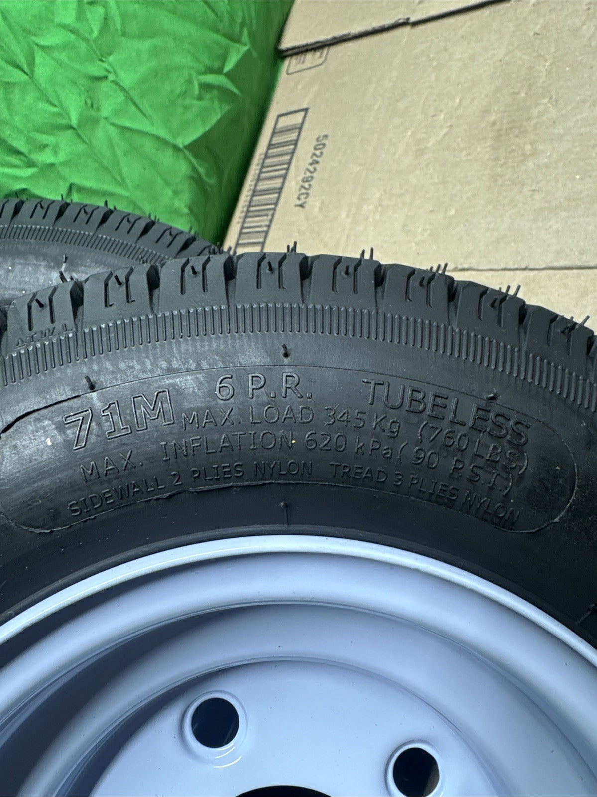 2 Pack 4.80-8 4.80x8 480-8 6PR Tires Trailer Tires with 8" Rims 5 Lug on 4.5"