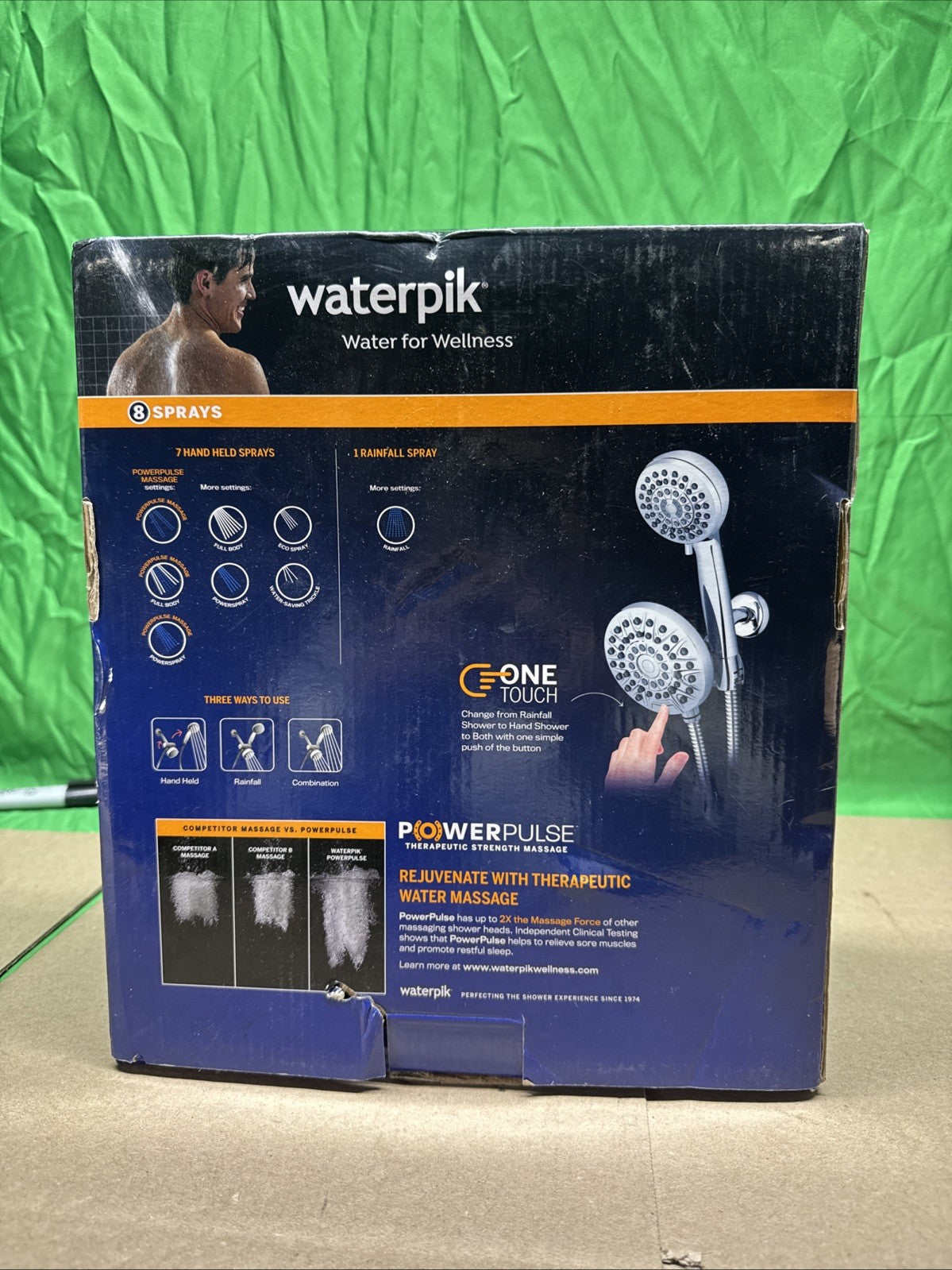 Waterpik 8-Spray Fixed & Handheld Shower Head 1.8 GPM Chrome 2"