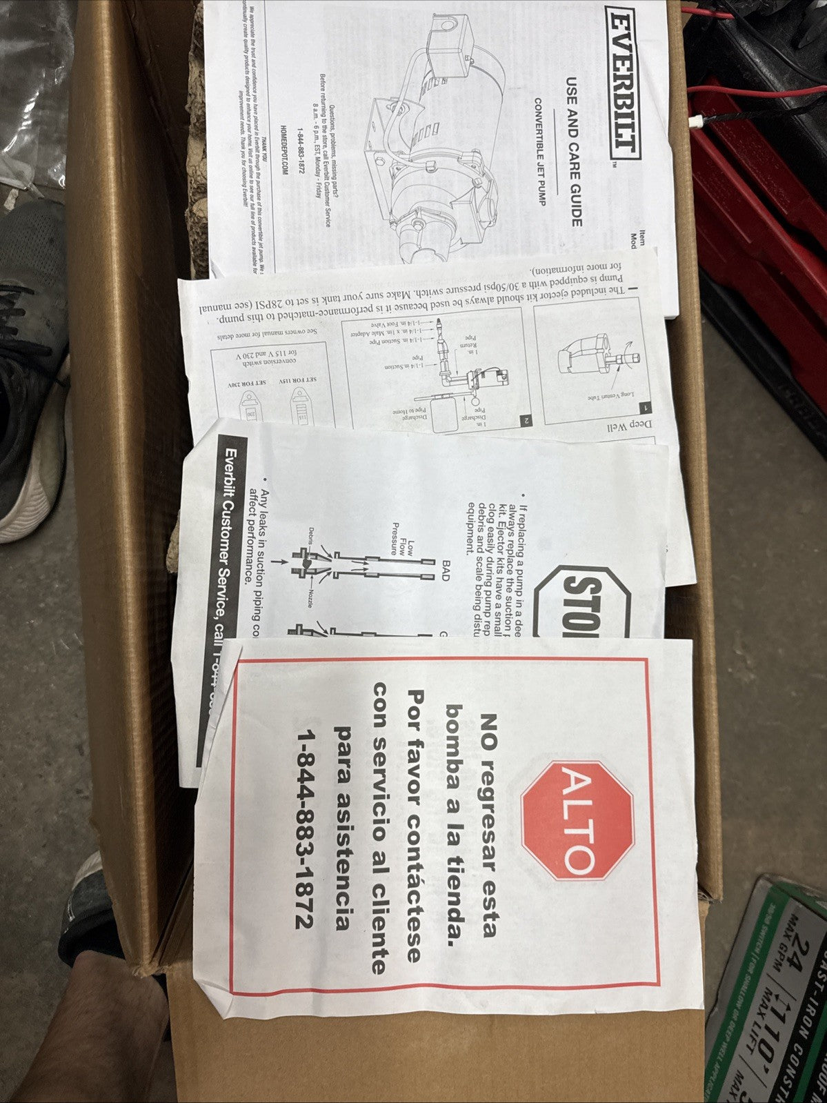 Everbilt 1 HP Professional Convertible Jet Pump *for Parts* Read Description**