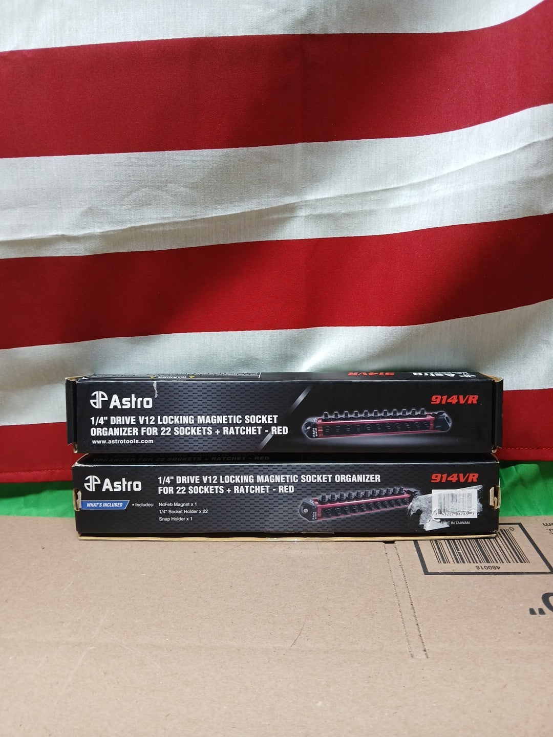 2Astro Pneumatic 1/4" Drive V12 Locking Magnetic Socket Organizer for 22 Sockets