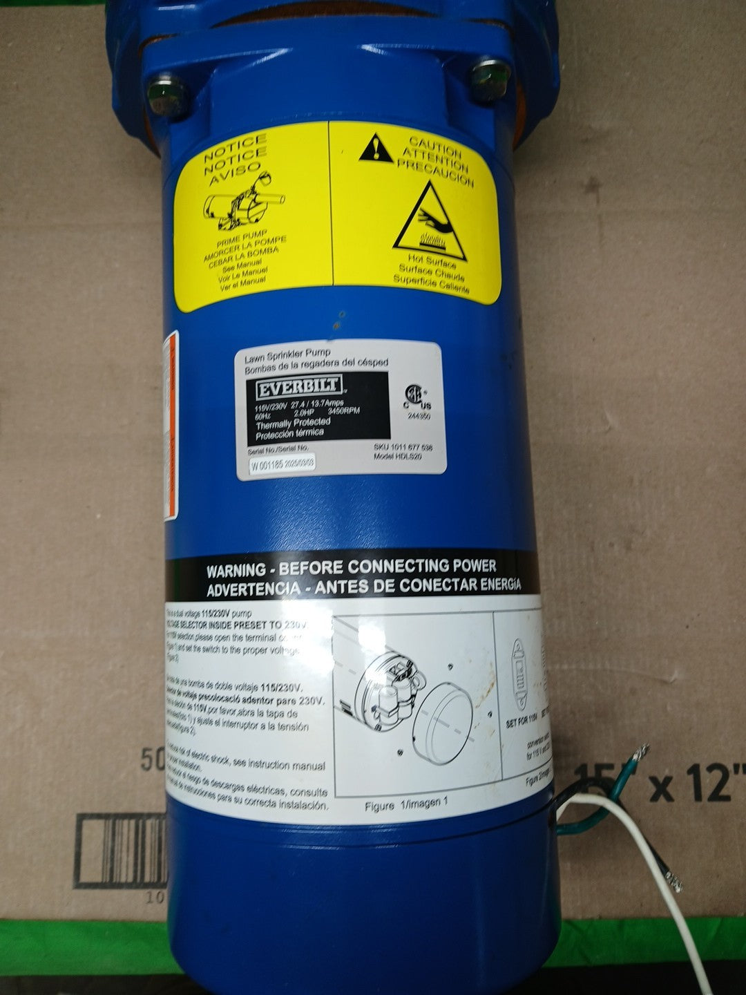 Everbilt Professional Irrigation Pump Cast Iron 2 HP Dual Voltage, HDLS20 PARTS