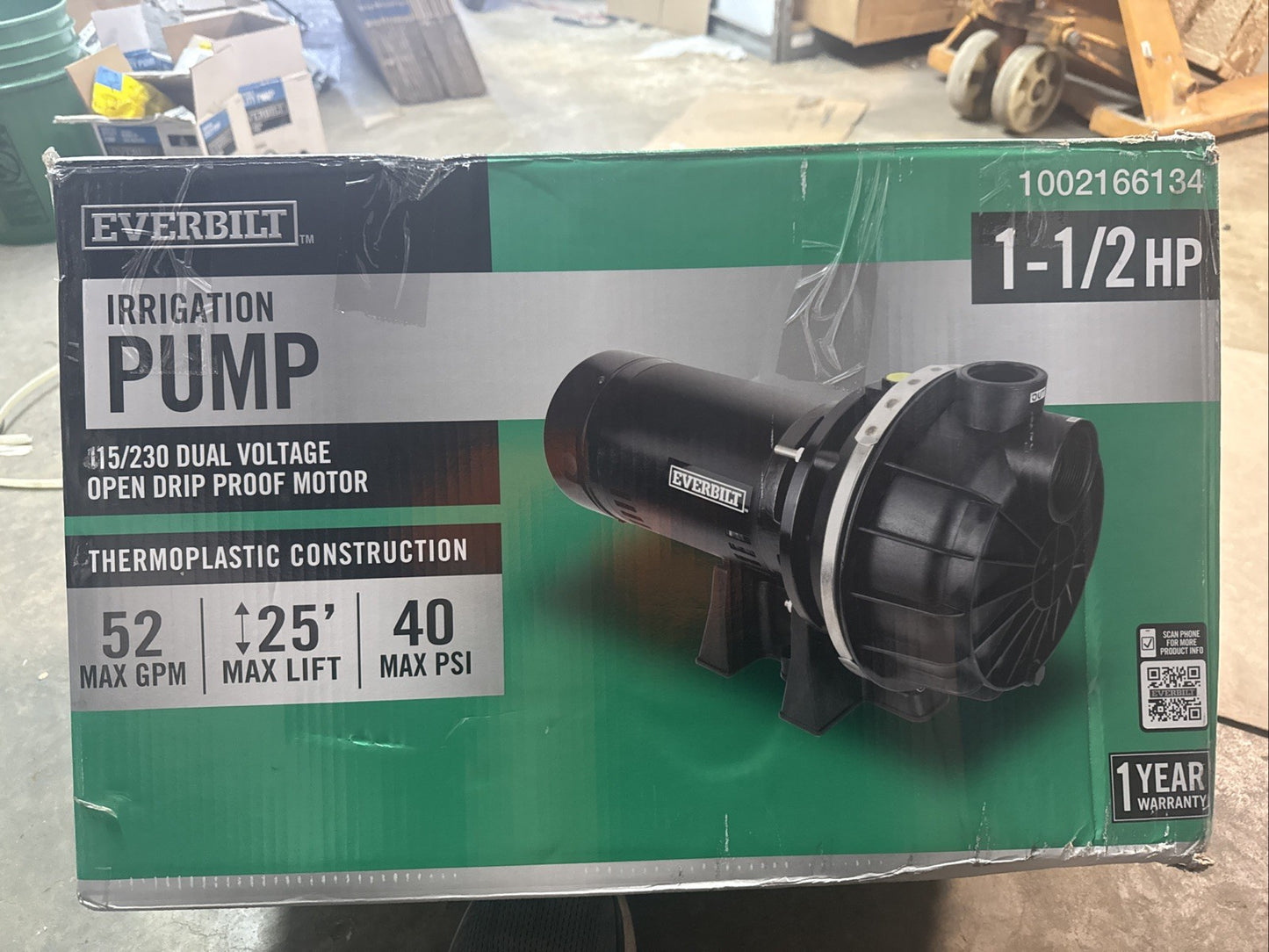 Everbilt Lawn Irrigation Pump Plastic 1.5HP HDLS15P PARTS ONLY