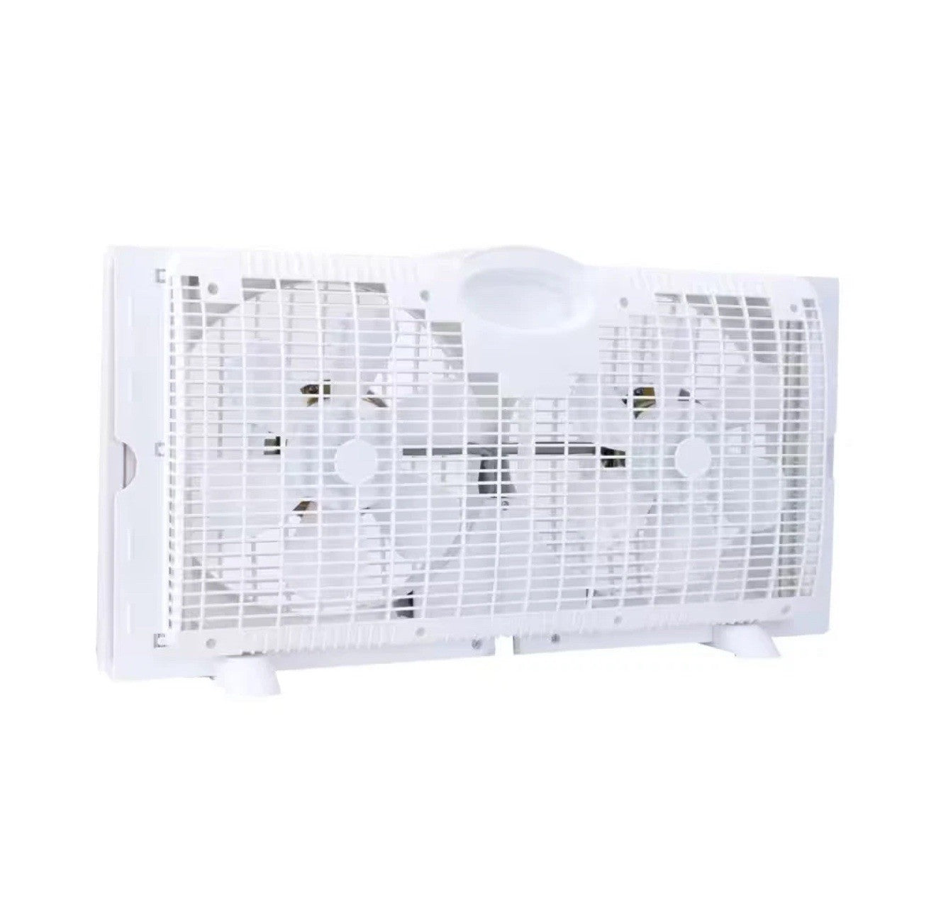 Window Fan Twin Reversible 9 in Adjustable Thermostat 3 Speed Quiet White