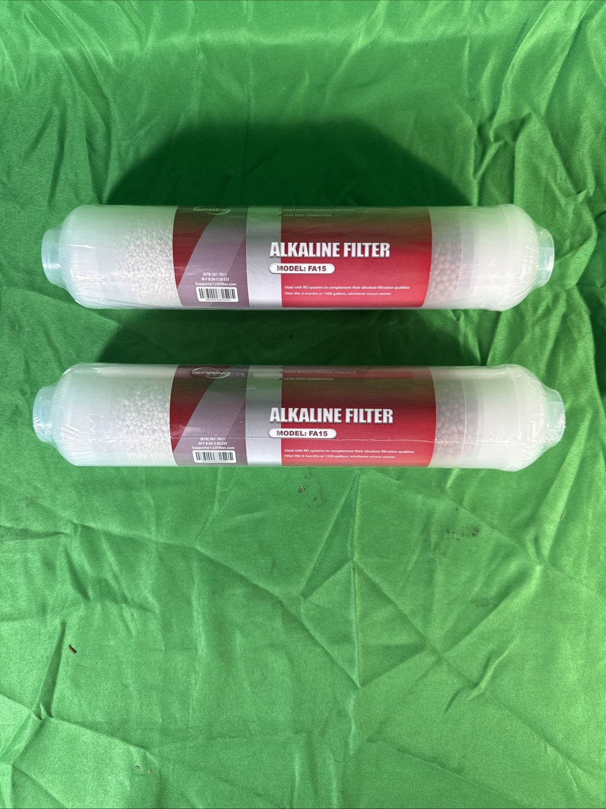 2PK iSpring FA15 Alkaline Replacement Water Filter 10" Inline Quick Connect RO