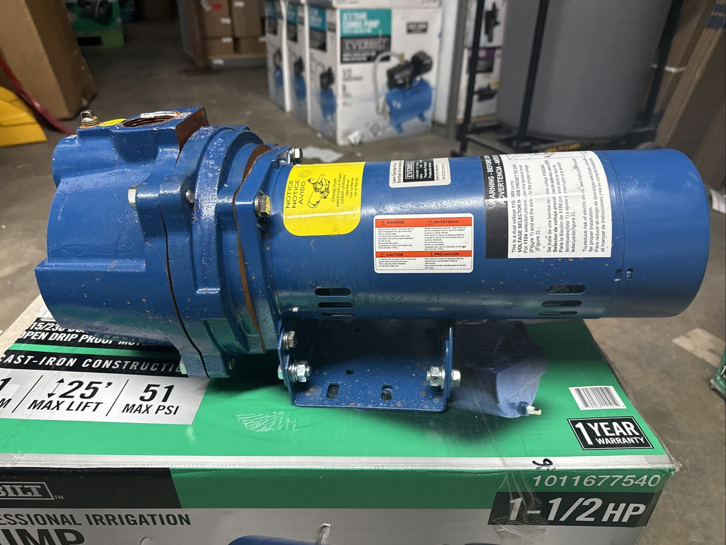 Everbilt 1-1/2 HP Cast Iron Lawn Irrigation Pump HDLS15 *For Parts*